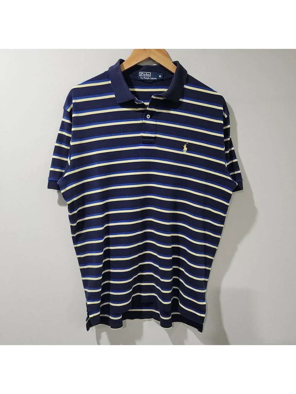 Polo Ralph Lauren Striped Collar Shirt Preppy Classic Casual Skate Y2K Medium